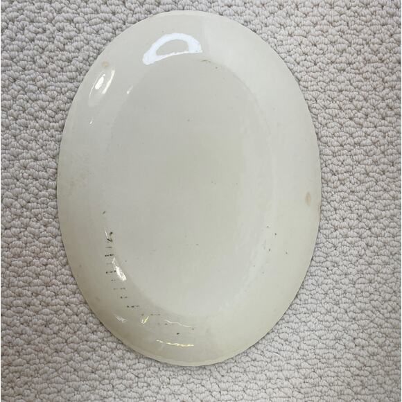 Quaker Apple Oval Platter Blue Ridge Southern Pottery Red Green Candlewick VTG 2 - Picture 2 of 3